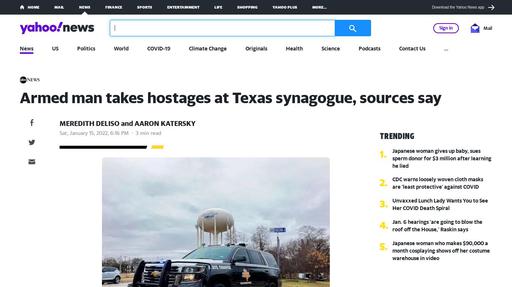Armed man takes hostages at Texas synagogue, sources say Screenshot