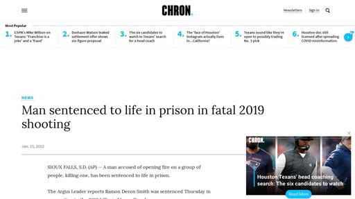 Man sentenced to life in prison in fatal 2019 shooting Screenshot