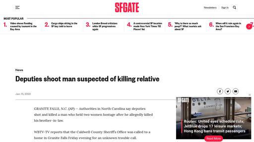 Deputies shoot man suspected of killing relative Screenshot