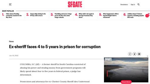Ex-sheriff faces 4 to 5 years in prison for corruption Screenshot