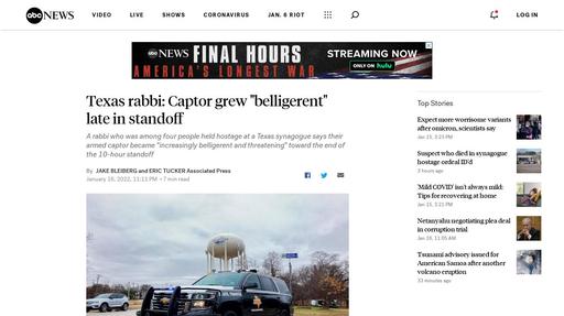 Texas rabbi: Captor grew "belligerent" late in standoff Screenshot