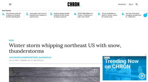 Winter storm whipping northeast US with snow, thunderstorms Screenshot