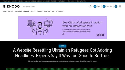 A Website Resettling Ukrainian Refugees Got Adoring Headlines. Experts Say It Was Too Good to Be True. Screenshot
