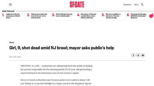 Girl, 9, shot dead amid NJ brawl; mayor asks public's help Screenshot