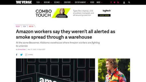 Amazon workers say they weren’t all alerted as smoke spread through a warehouse Screenshot