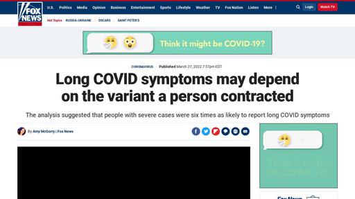Long COVID symptoms may depend on the variant a person contracted Screenshot