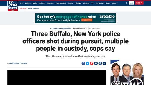 Three Buffalo, New York police officers shot during pursuit, multiple people in custody, cops say Screenshot