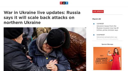 War in Ukraine live updates: Russia says it will scale back attacks on northern Ukraine Screenshot