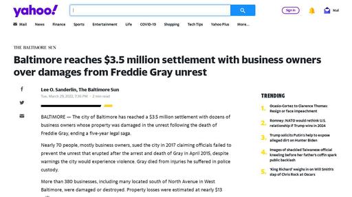 Baltimore reaches $3.5 million settlement with business owners over damages from Freddie Gray unrest Screenshot