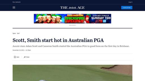Scott, Smith start hot in Australian PGA Screenshot