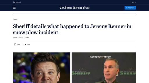 Sheriff details what happened to Jeremy Renner in snow plow incident Screenshot