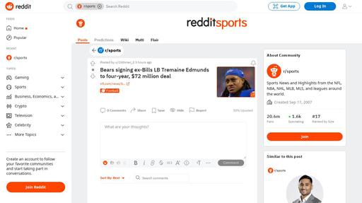 Bears signing ex-Bills LB Tremaine Edmunds to four-year, $72 million deal Screenshot